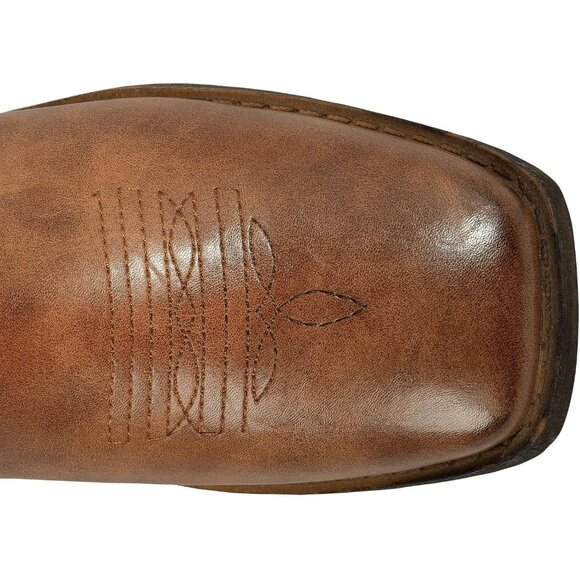 SheSole Western Boots Women's Green Tan Faux Leather Square Toe Wide Mid Calf - Picture 3 of 8